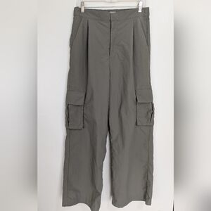 Wilo The Label Green Wide‎ Leg High Waist Swishy Cargo Pant Size Medium